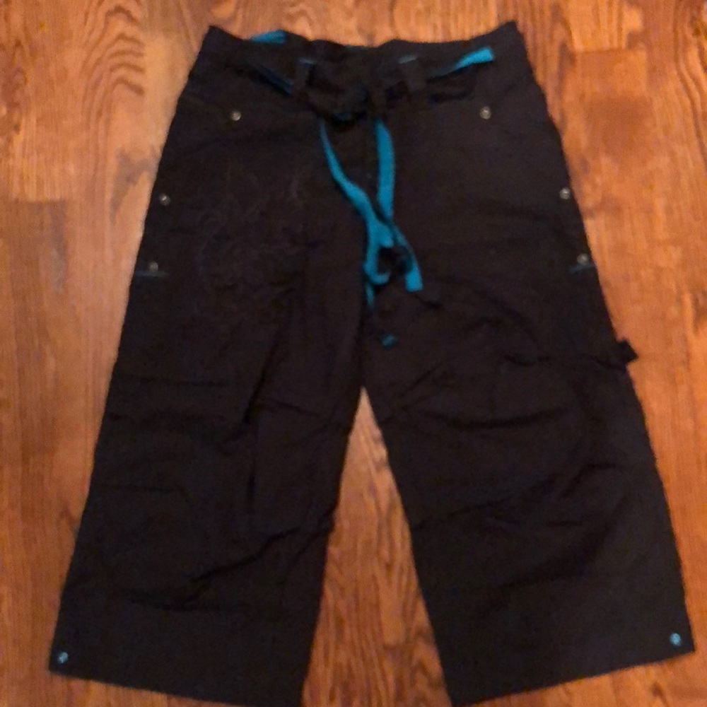 Nike Black with Teal Accent Capris Adult Xs EUC